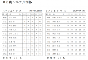 8月シニア